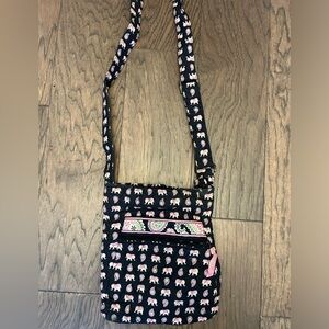 Vera Bradley cross body & coin wallet pink elephant